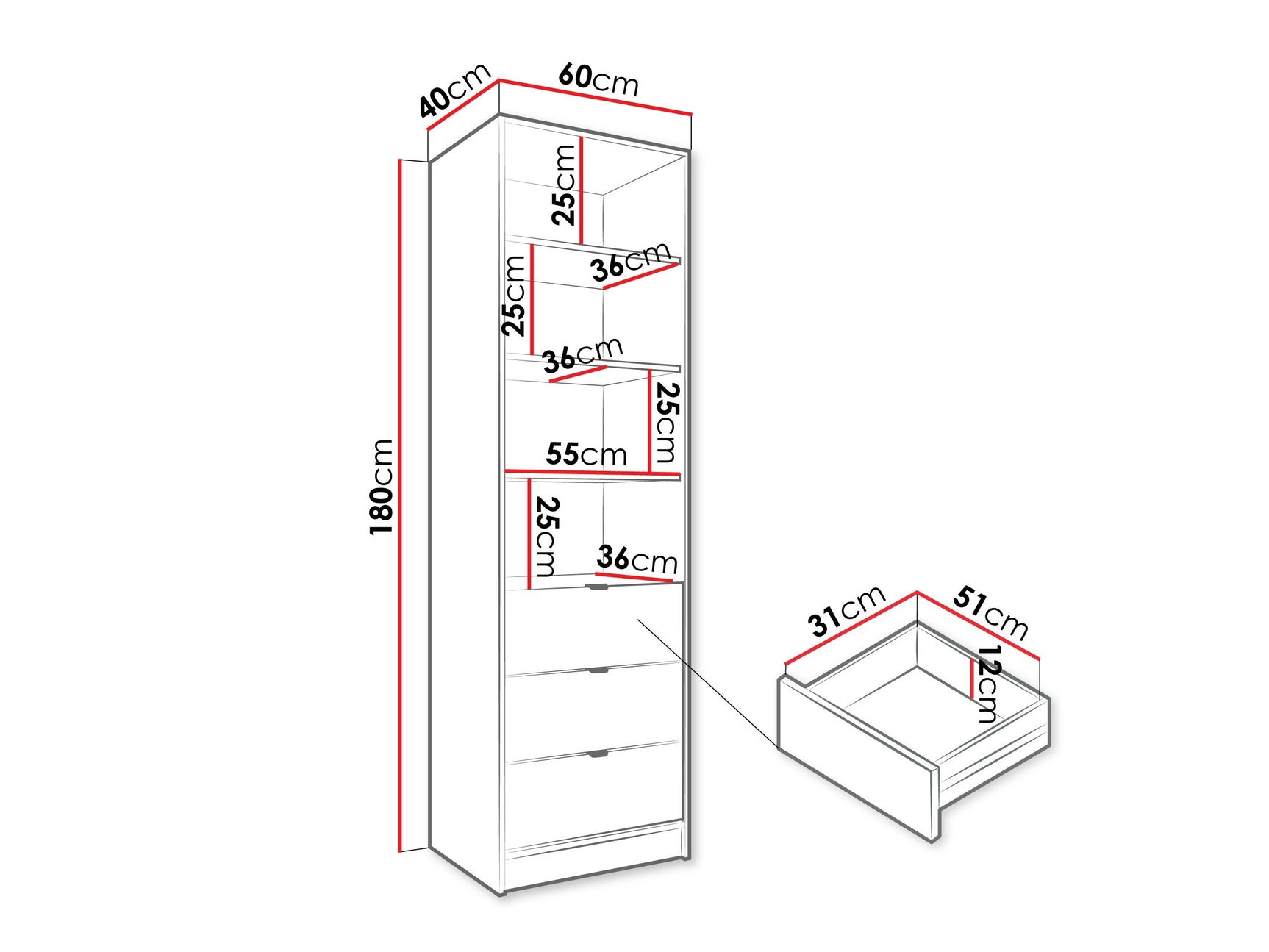 Reol Comfivo Larmire 116