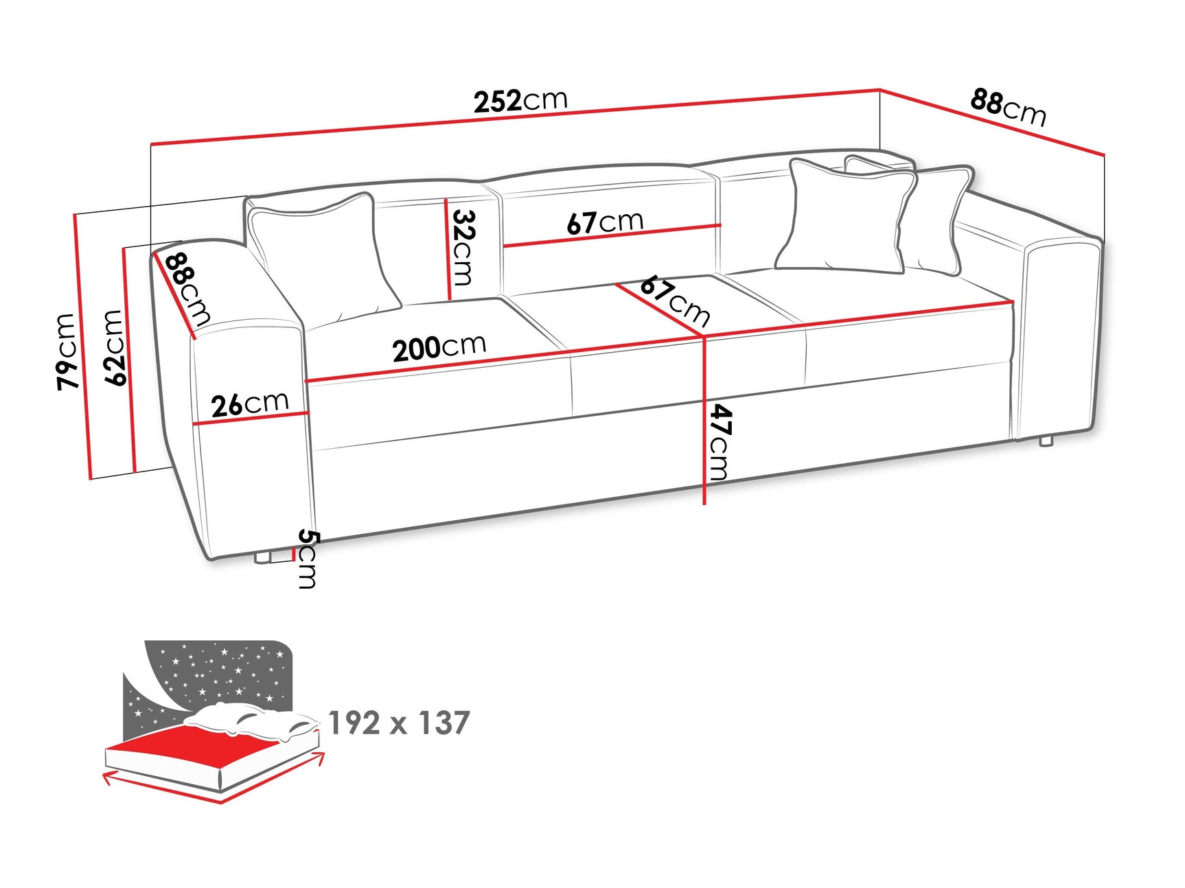 Sovesofa Clovis 114