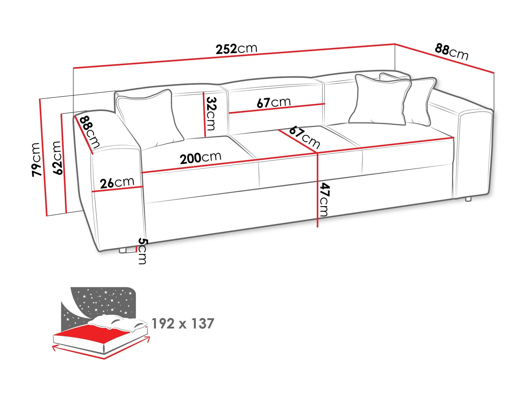 Sovesofa Clovis 114