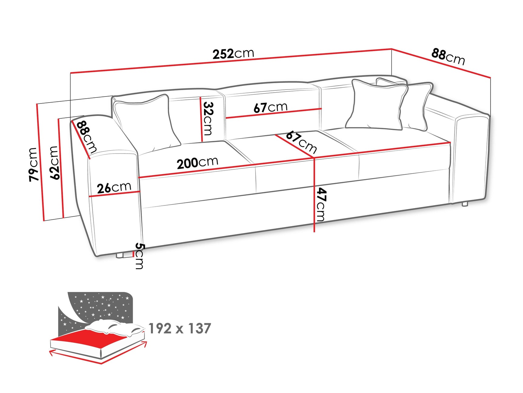Sovesofa Clovis 114