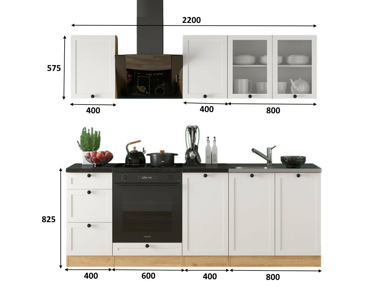 Modulopbygget køkkensæt Classic White Oak 121