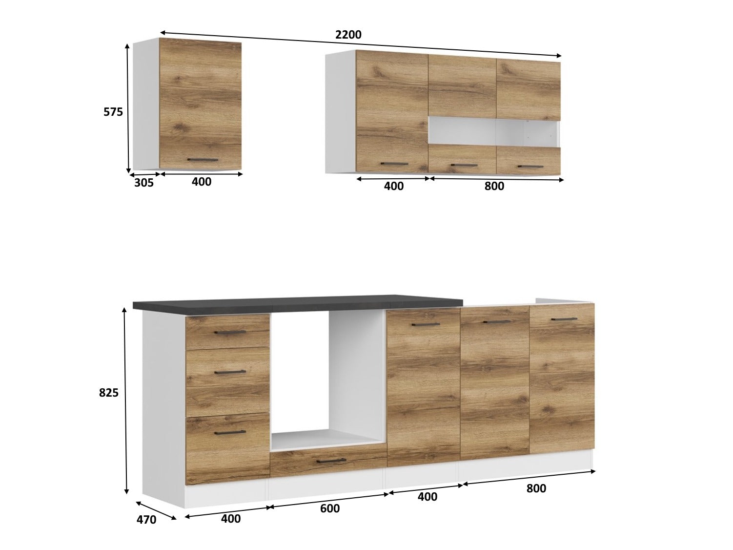 Modulopbygget køkkensæt Dela 114