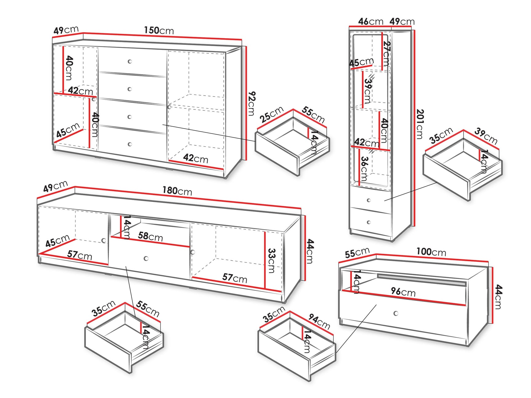 Stuemøbler-sæt Comfivo Meleti 105