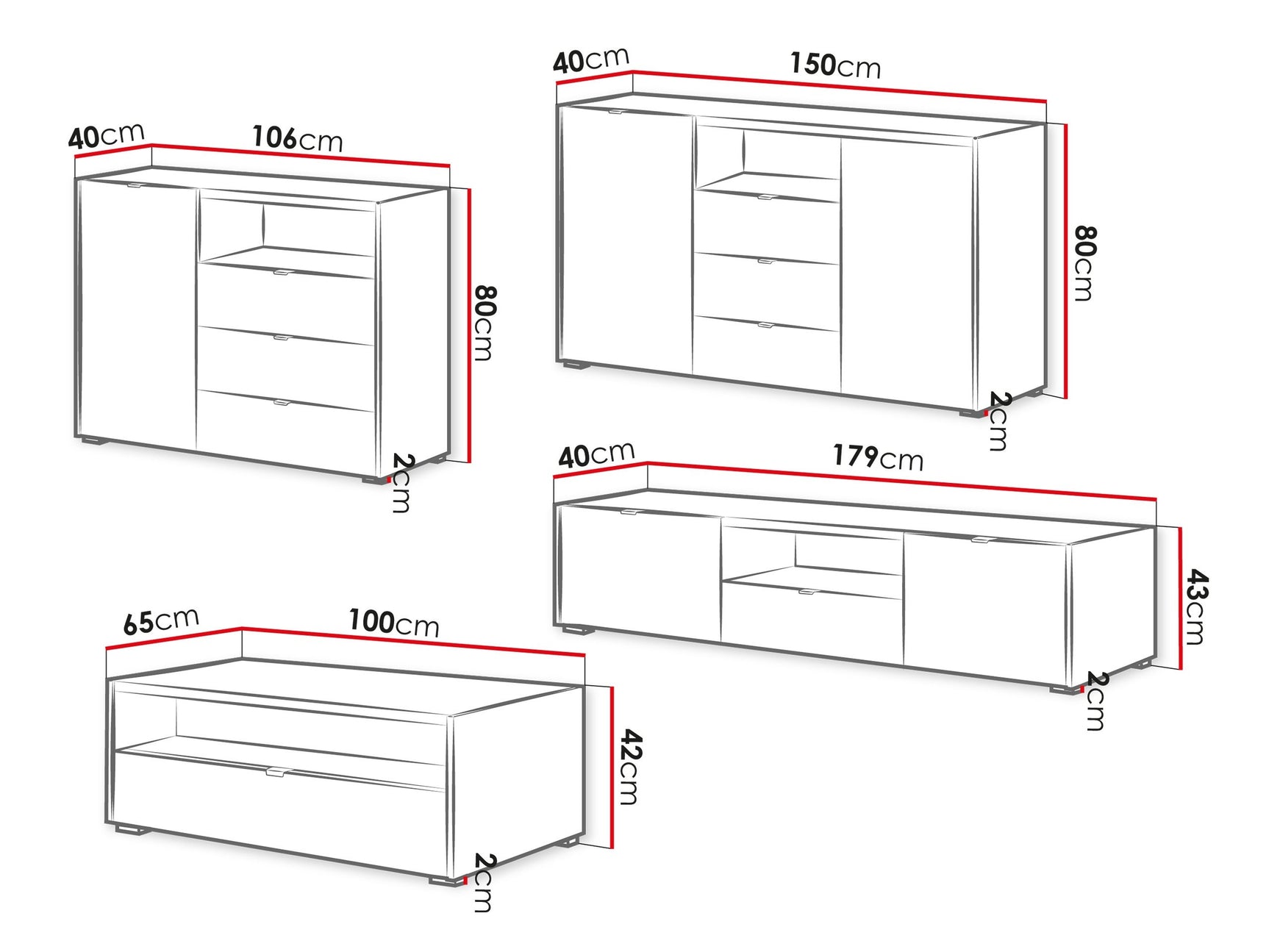 Stuemøbler-sæt Comfivo Vomoro 105