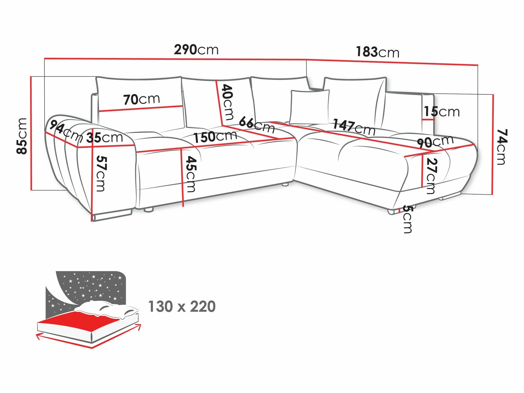 Hjørnesofa Camden 107 4153650