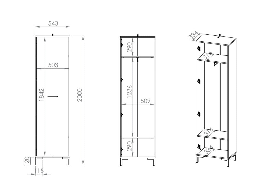 Garderobeskab Fiolevo 100