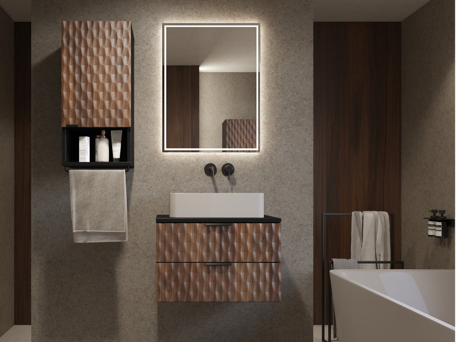 Vægbadeværelsesskab til håndvask Elitese 102