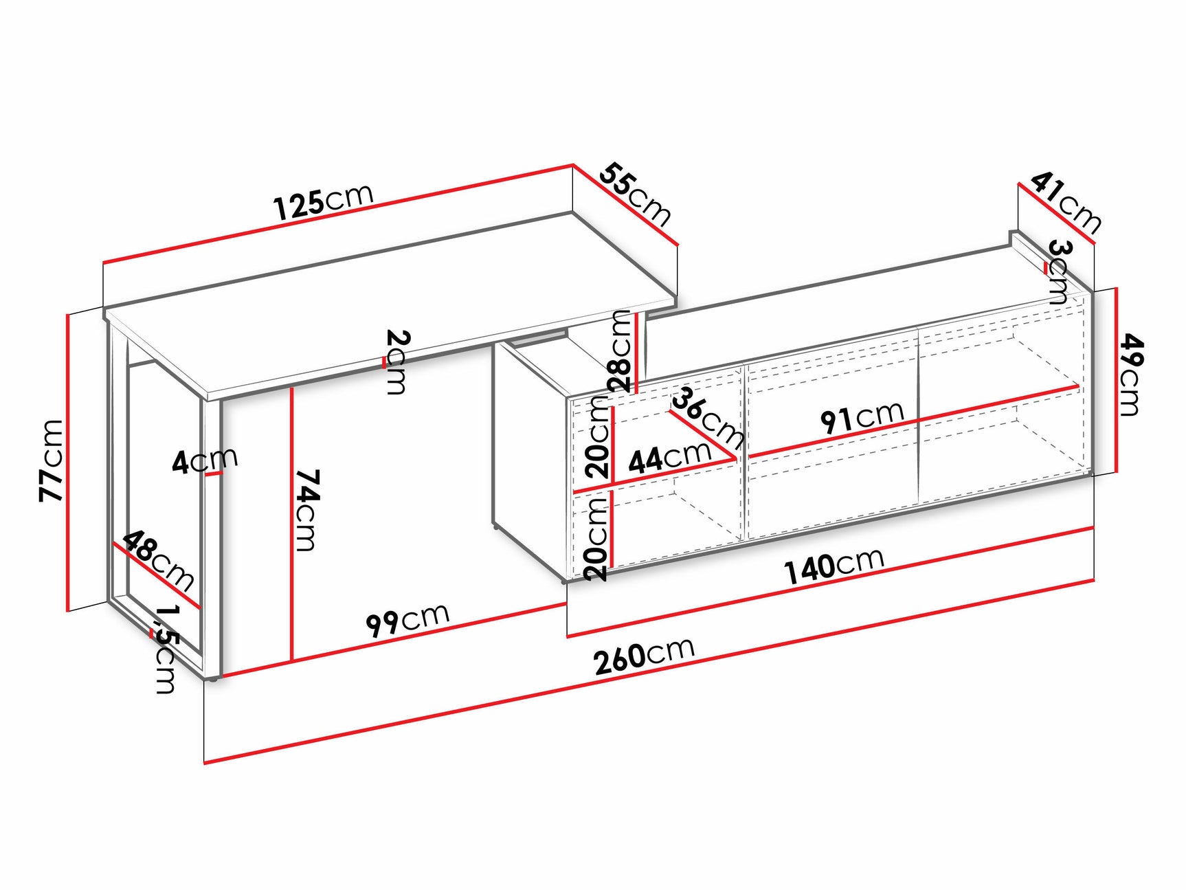 Hjørneskrivebord Tivseva 109 4168293
