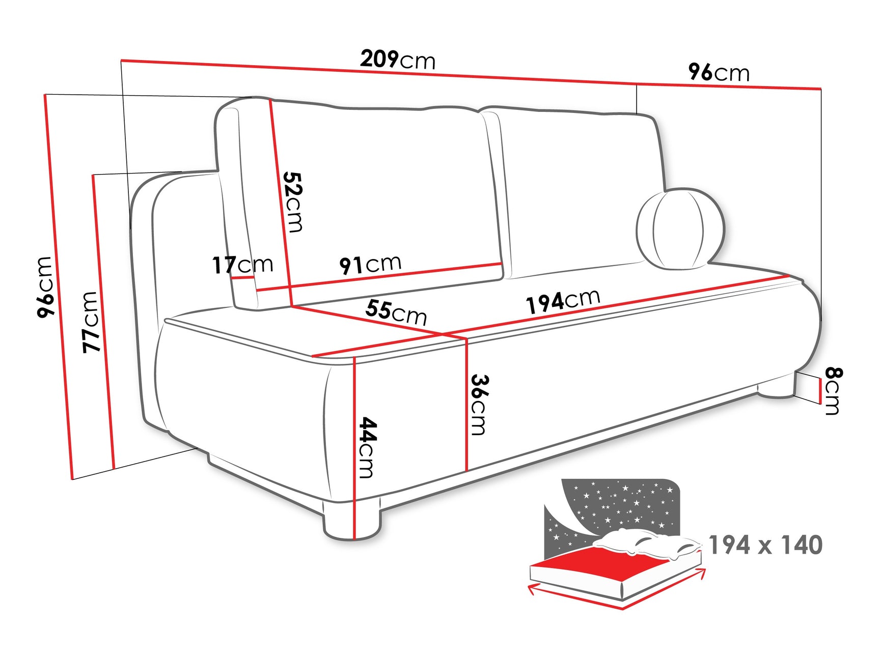 Sovesofa TrendyNest 116