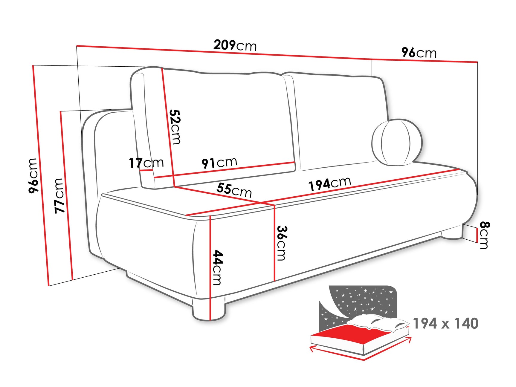 Sovesofa TrendyNest 116