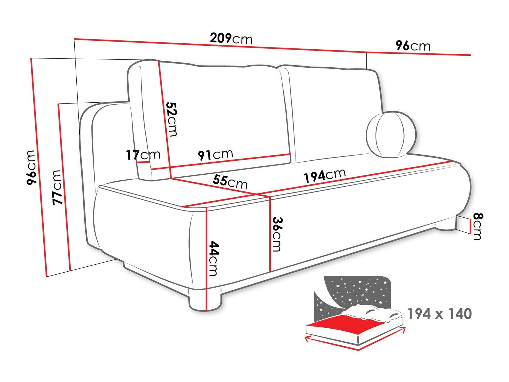 Sovesofa TrendyNest 116