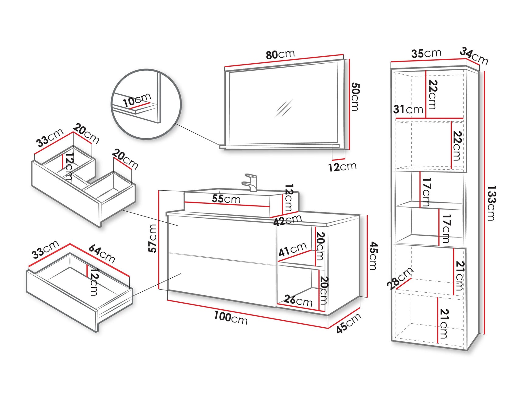 Badeværelses-sæt Ophruvi 104