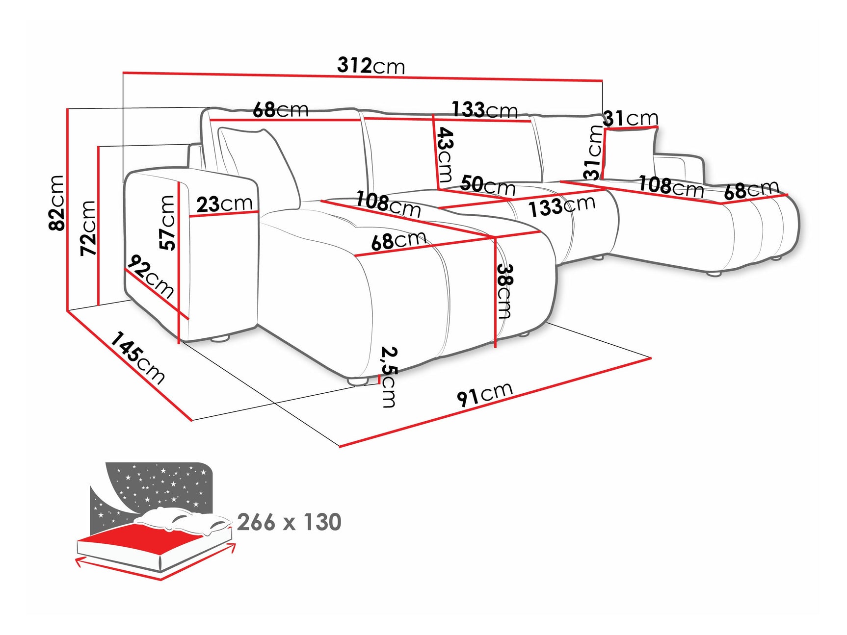Hjørnesofa Comfivo 426 4186775