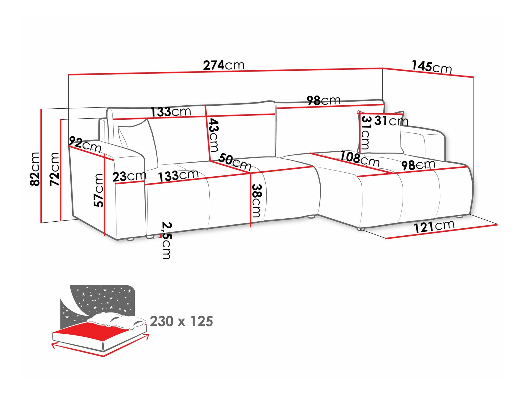 Hjørnesofa Comfivo 425 4186977
