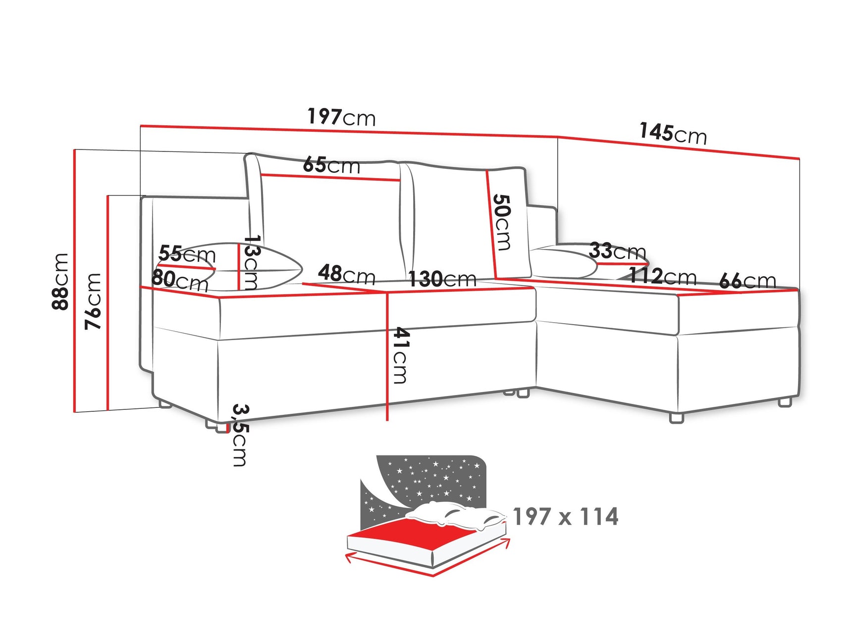 Hjørnesofa Euclid 100