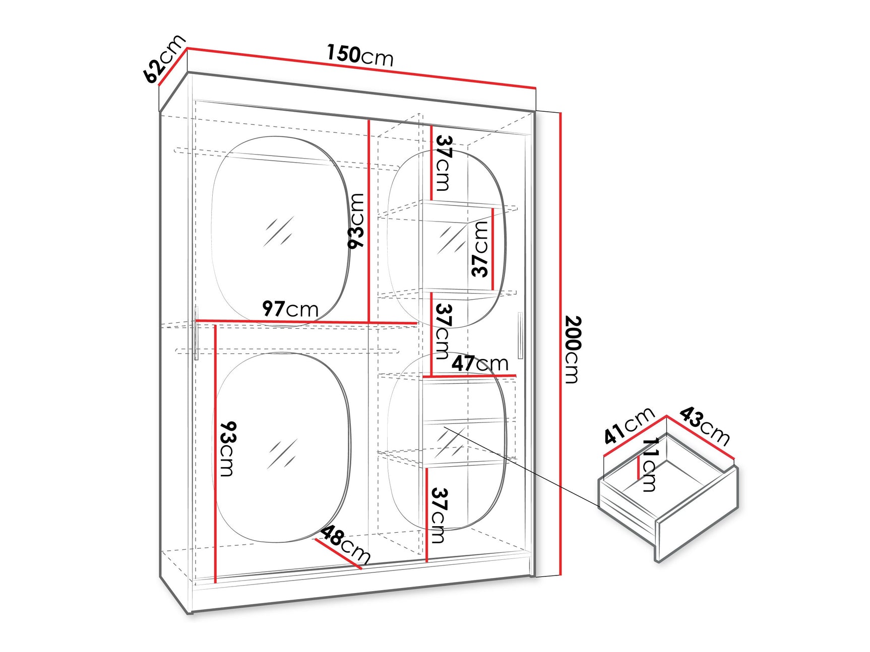 Garderobeskab Hartford 527