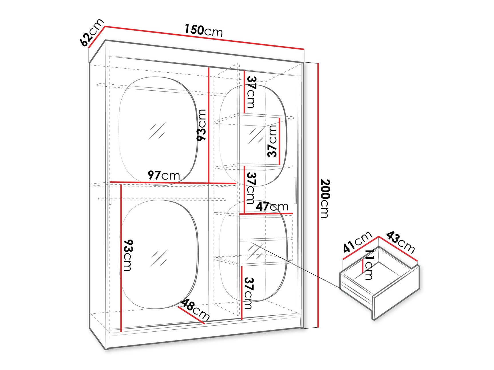 Garderobeskab Hartford 527
