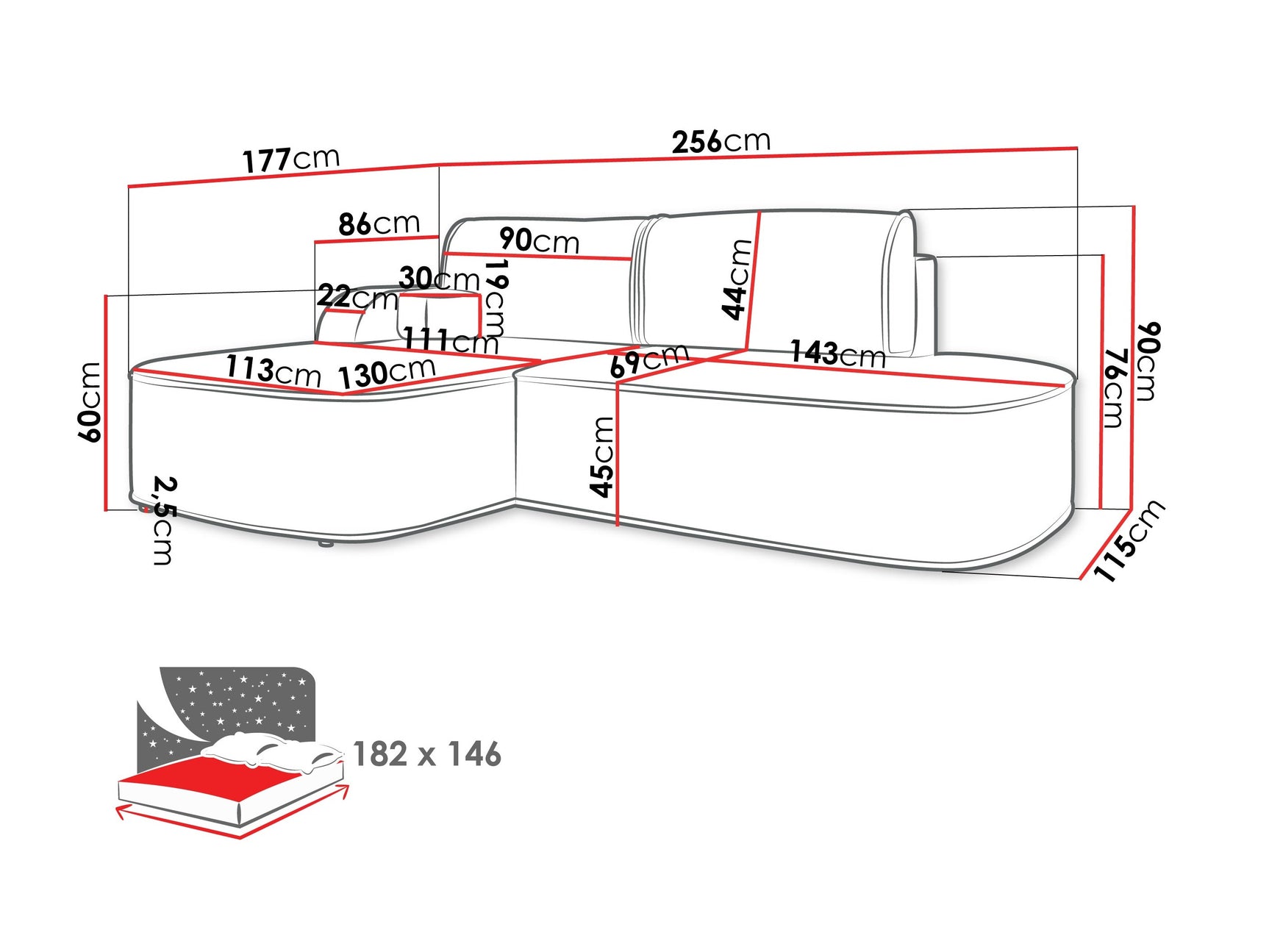 Hjørnesofa Comfivo 464