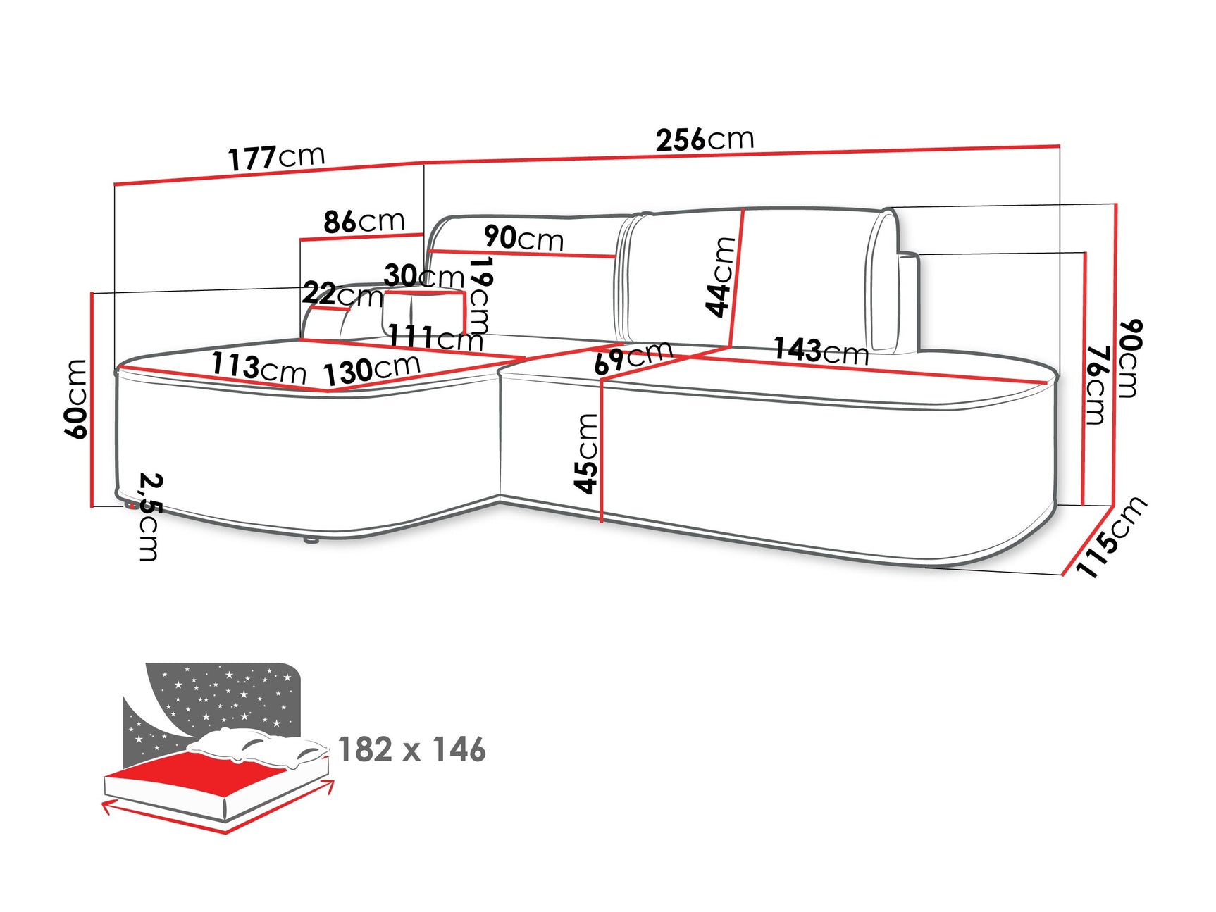 Hjørnesofa Comfivo 464