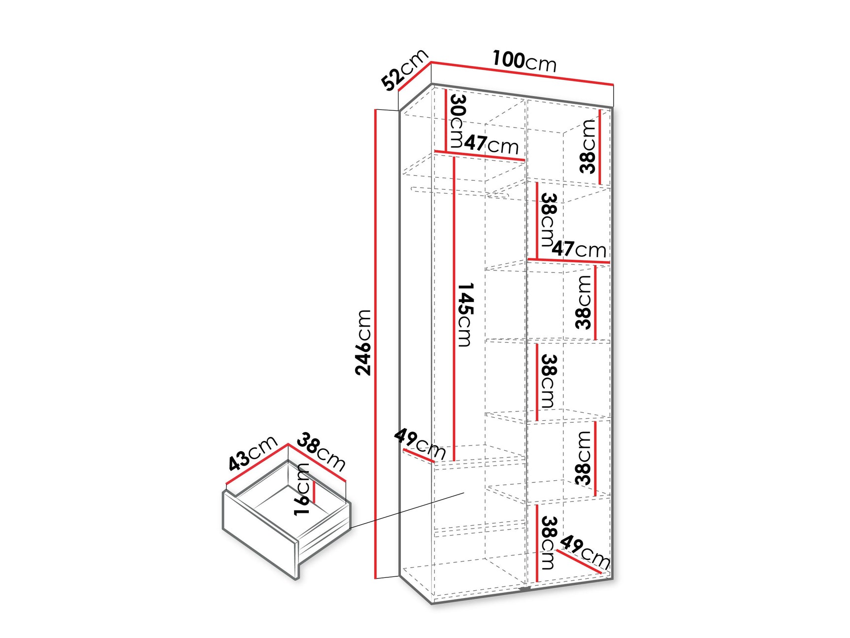 Garderobeskab Hartford 540