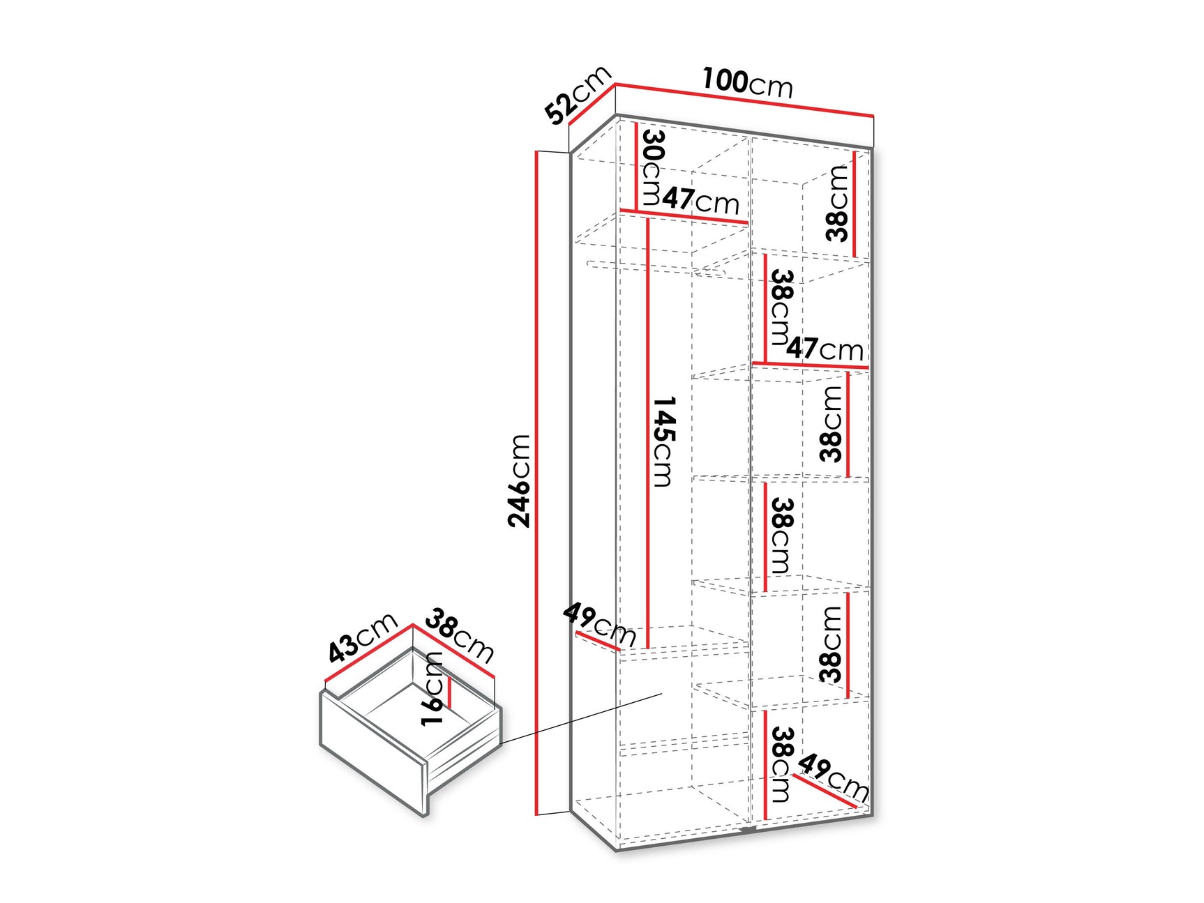 Garderobeskab Hartford 540