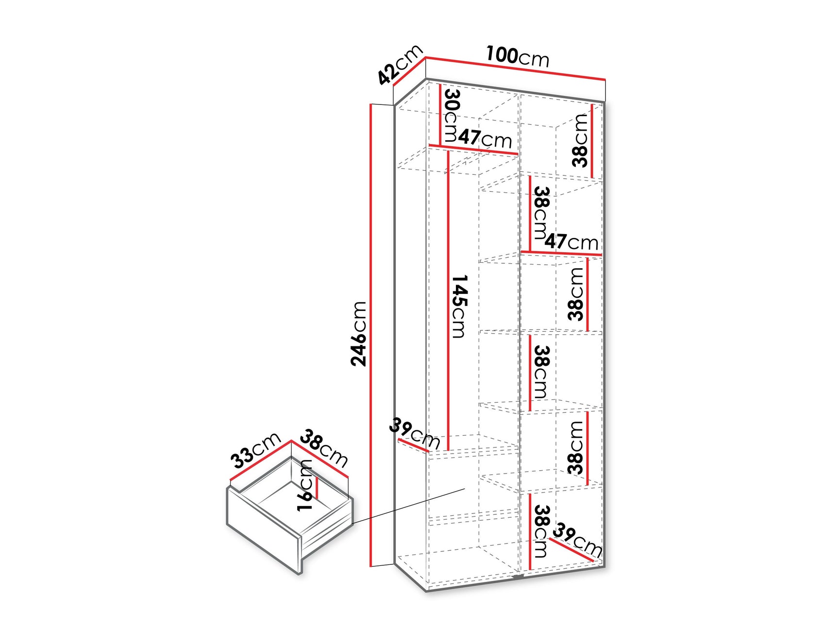 Garderobeskab Hartford 540