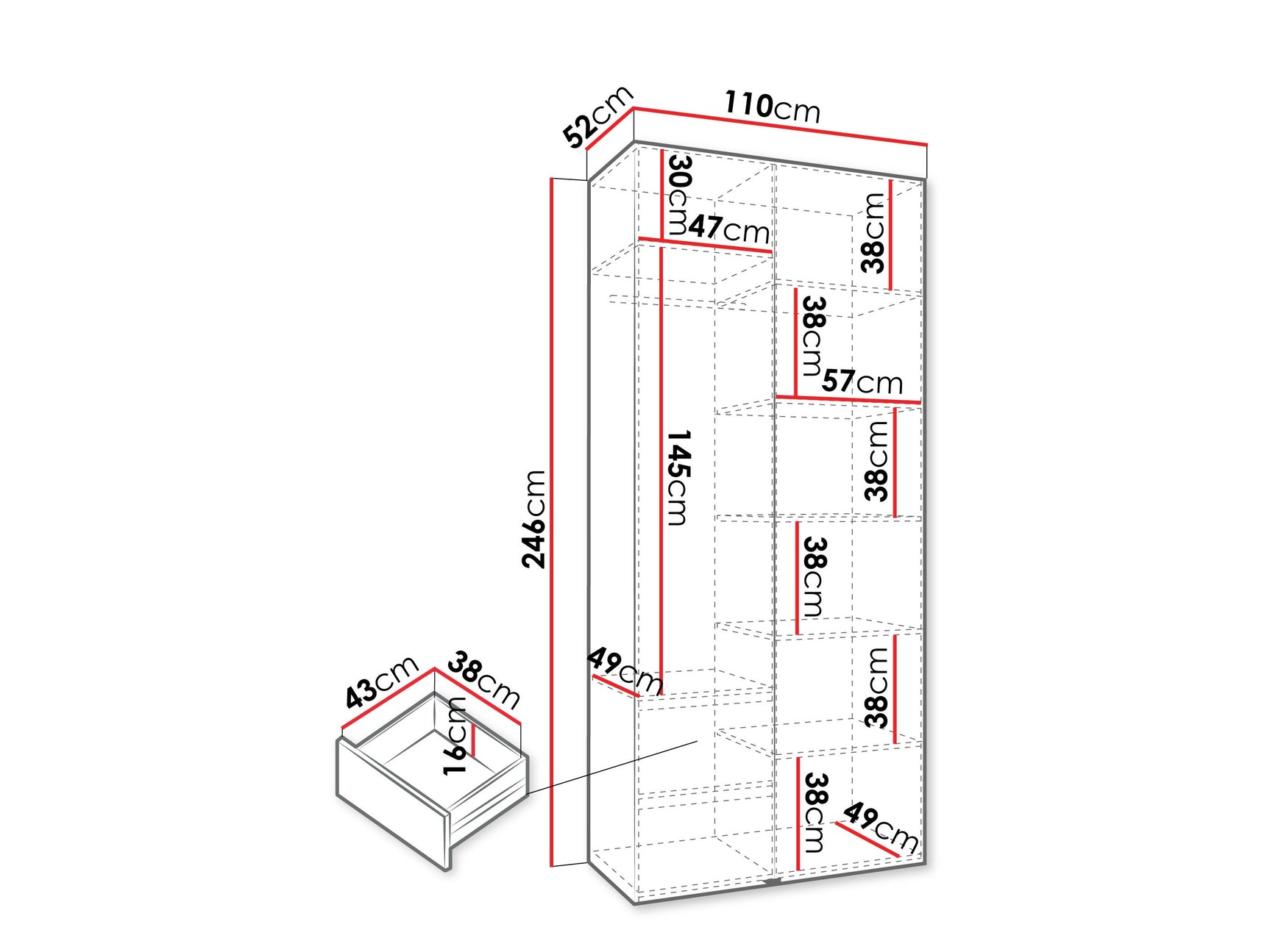 Garderobeskab Hartford 540