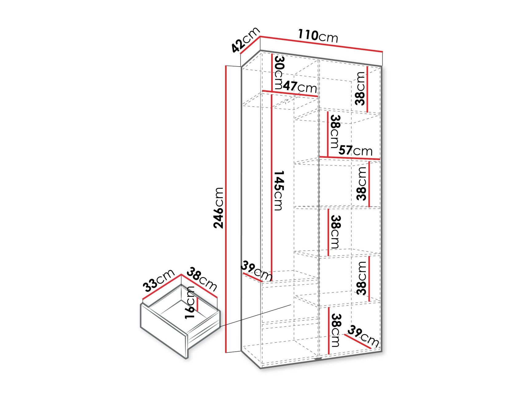 Garderobeskab Hartford 540
