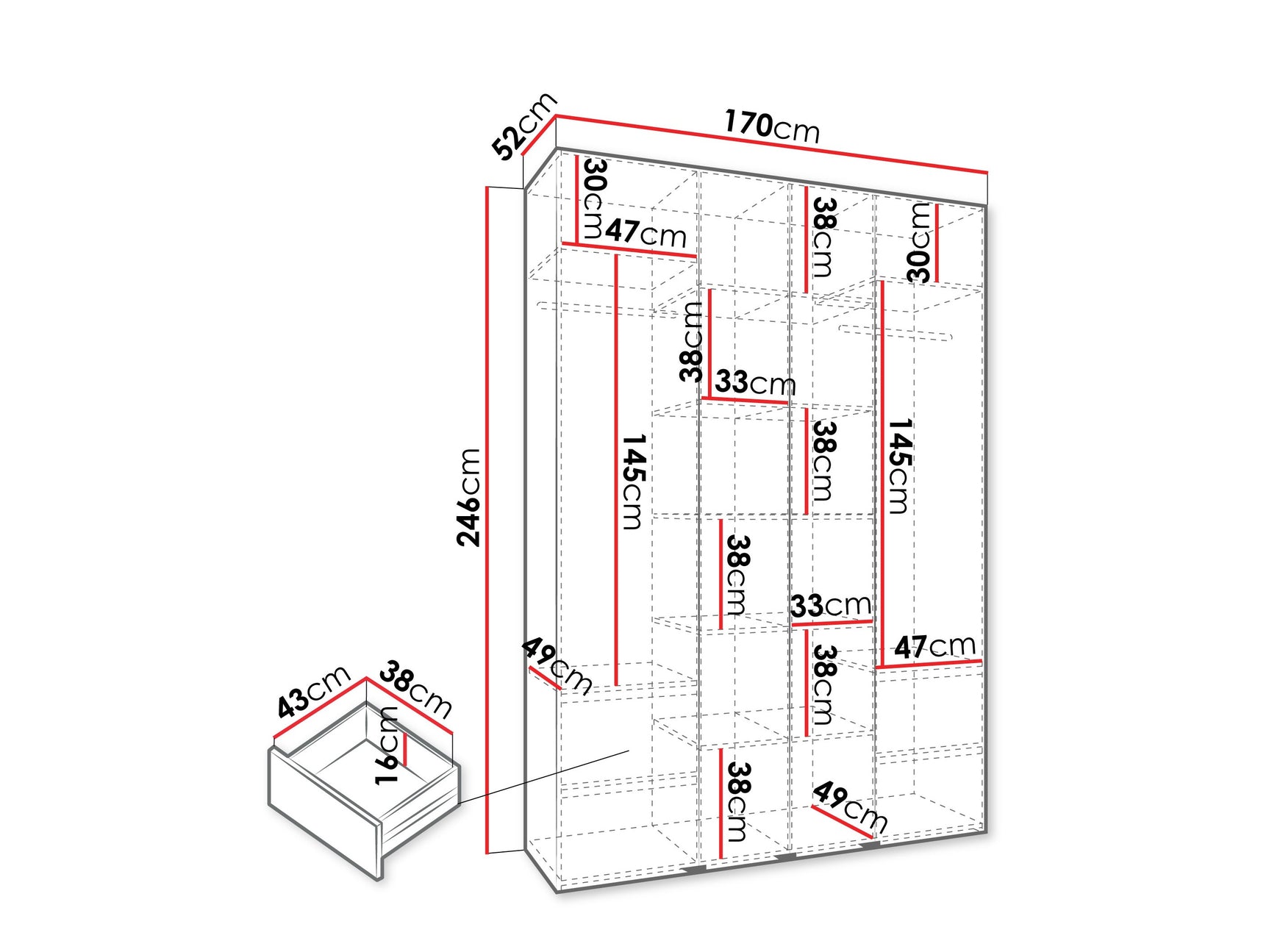 Garderobeskab Hartford 554