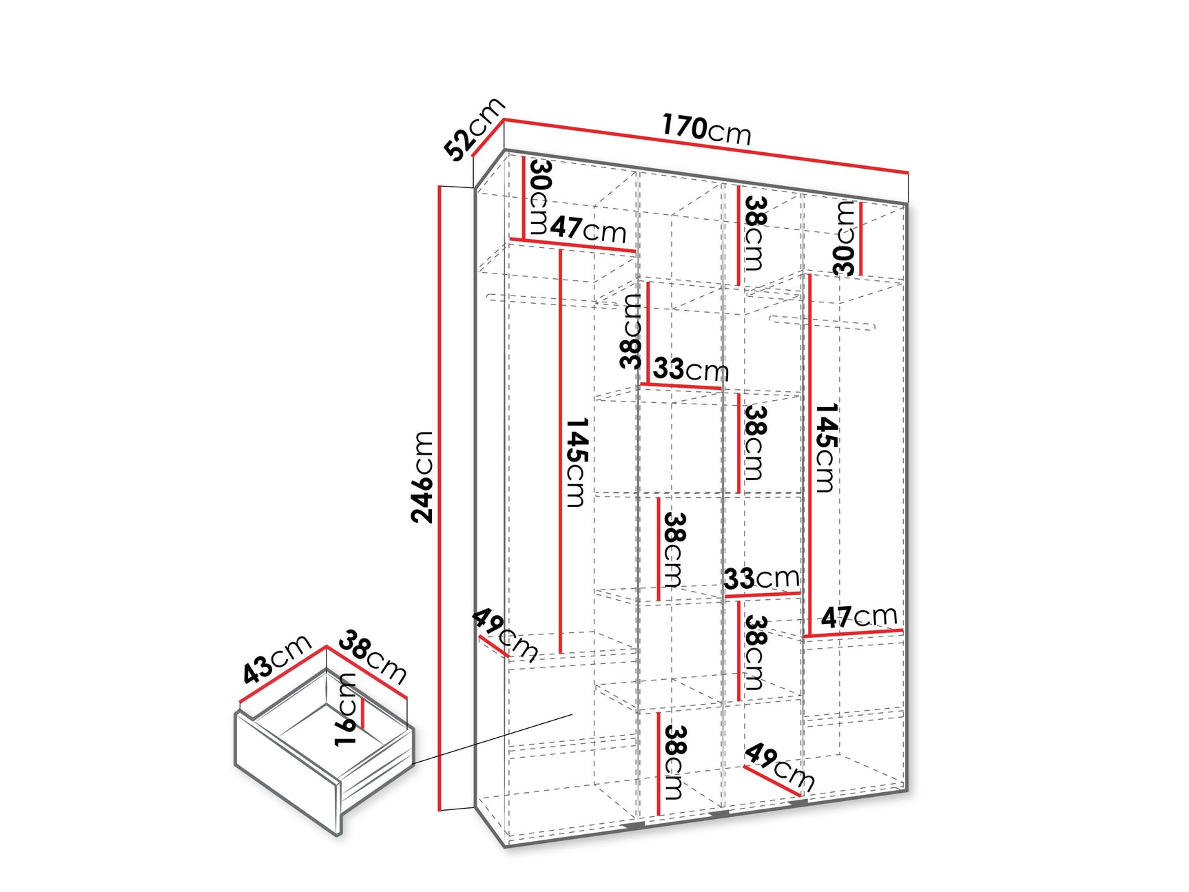 Garderobeskab Hartford 554