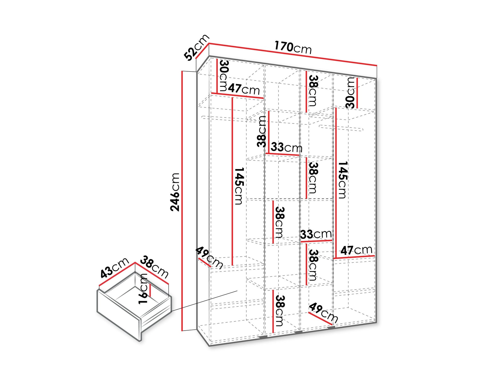 Garderobeskab Hartford 554