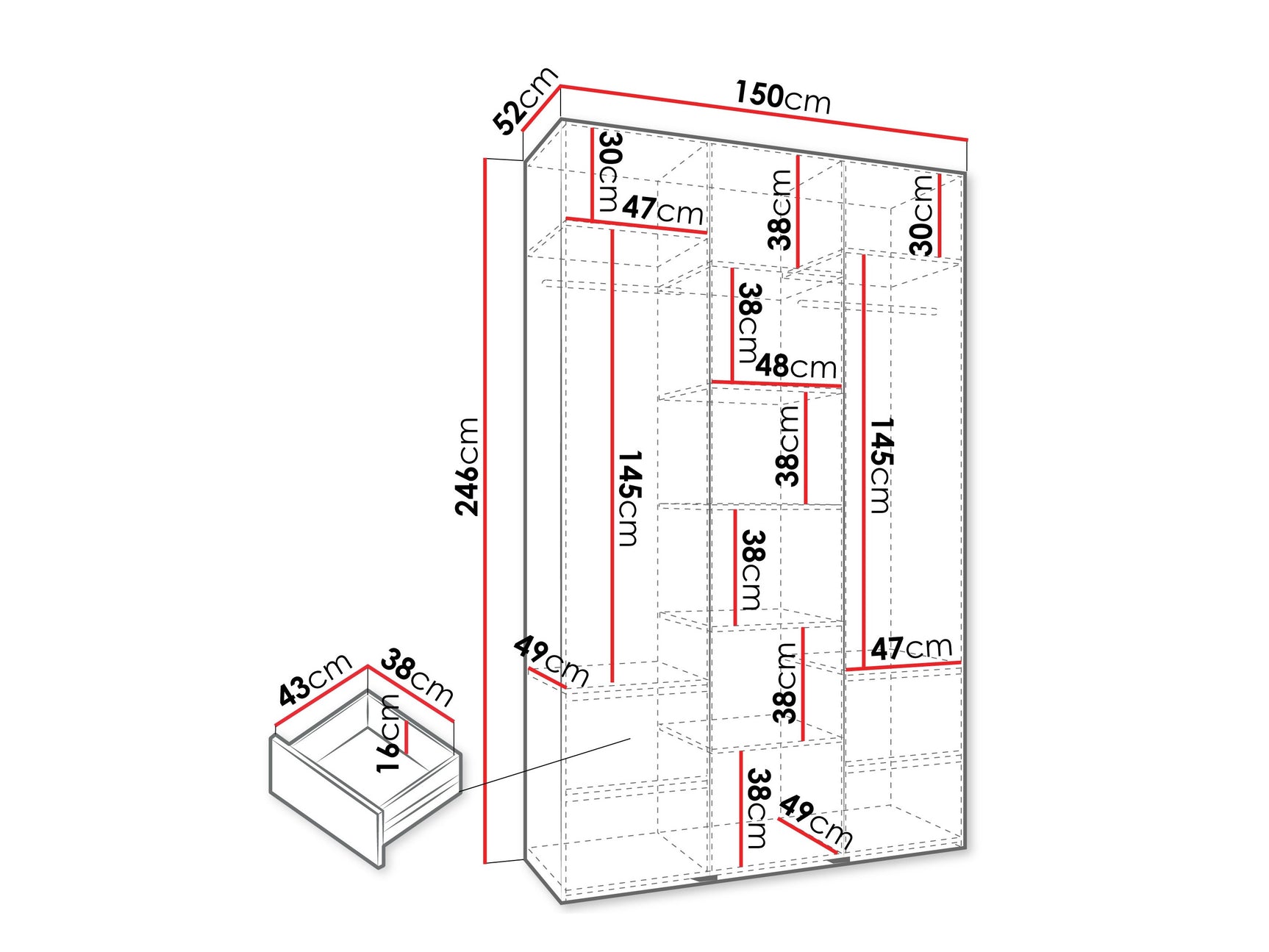 Garderobeskab Hartford 544