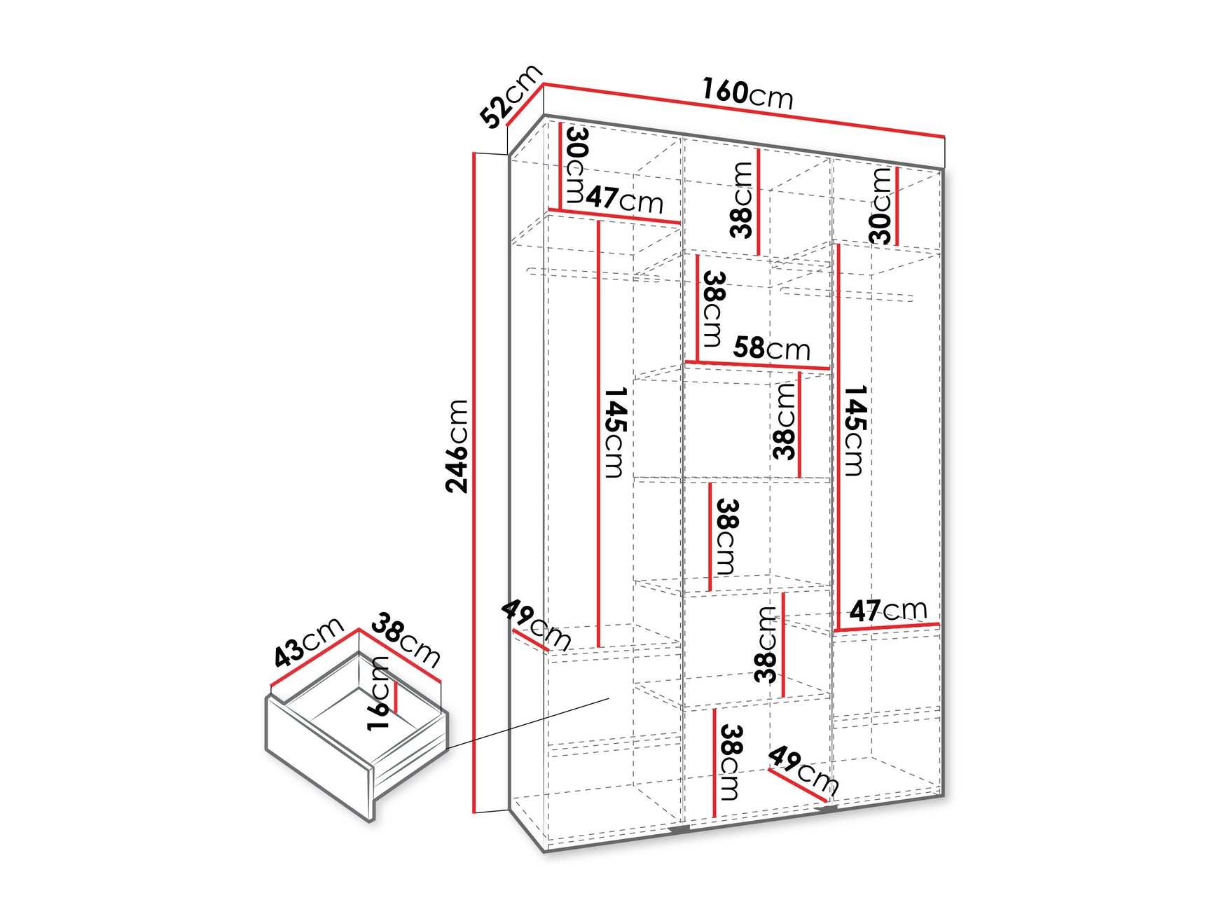 Garderobeskab Hartford 544
