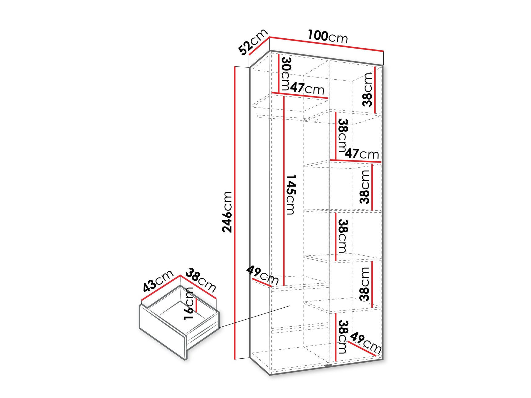 Garderobeskab Hartford 562
