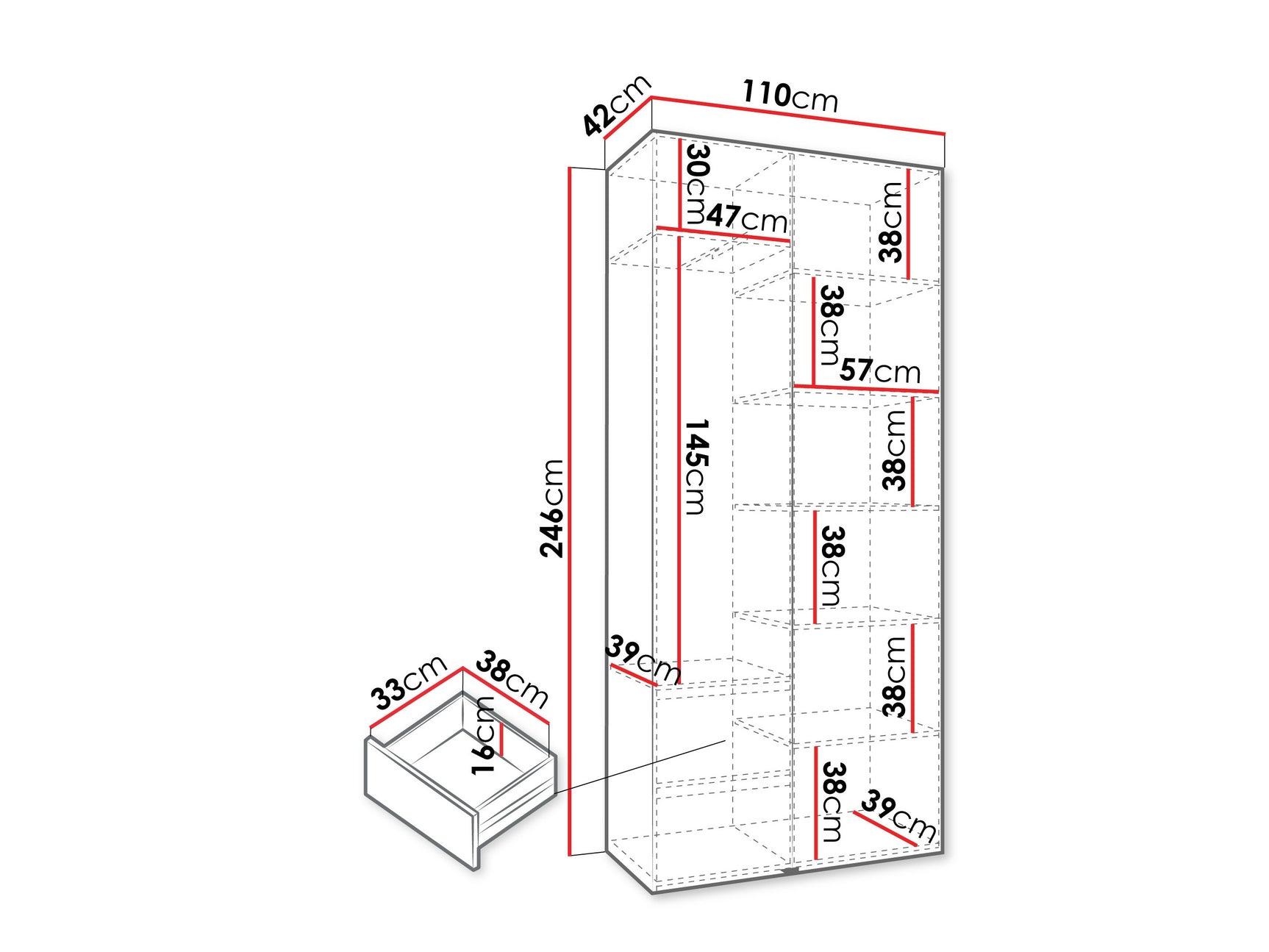 Garderobeskab Hartford 562