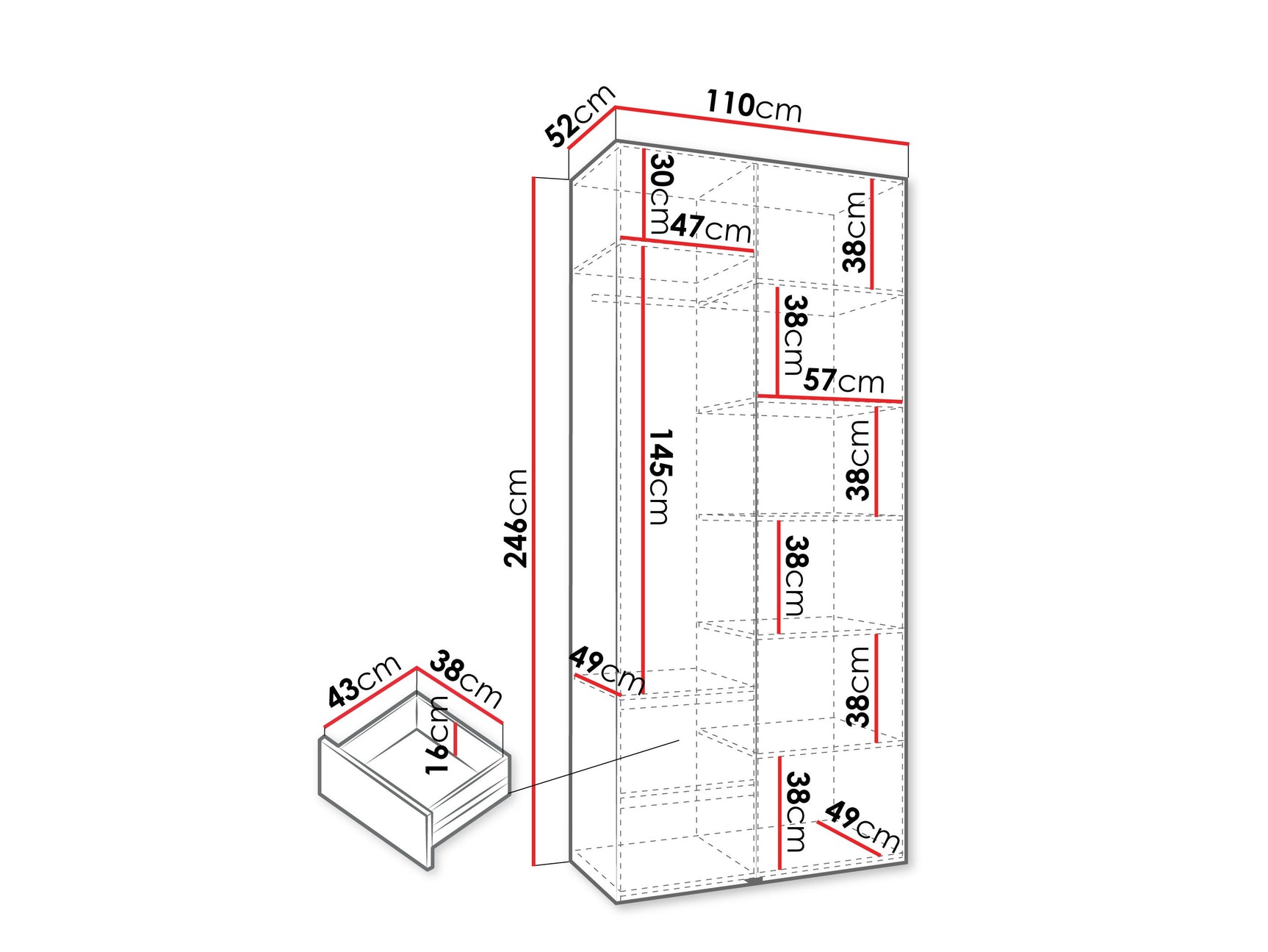Garderobeskab Hartford 562