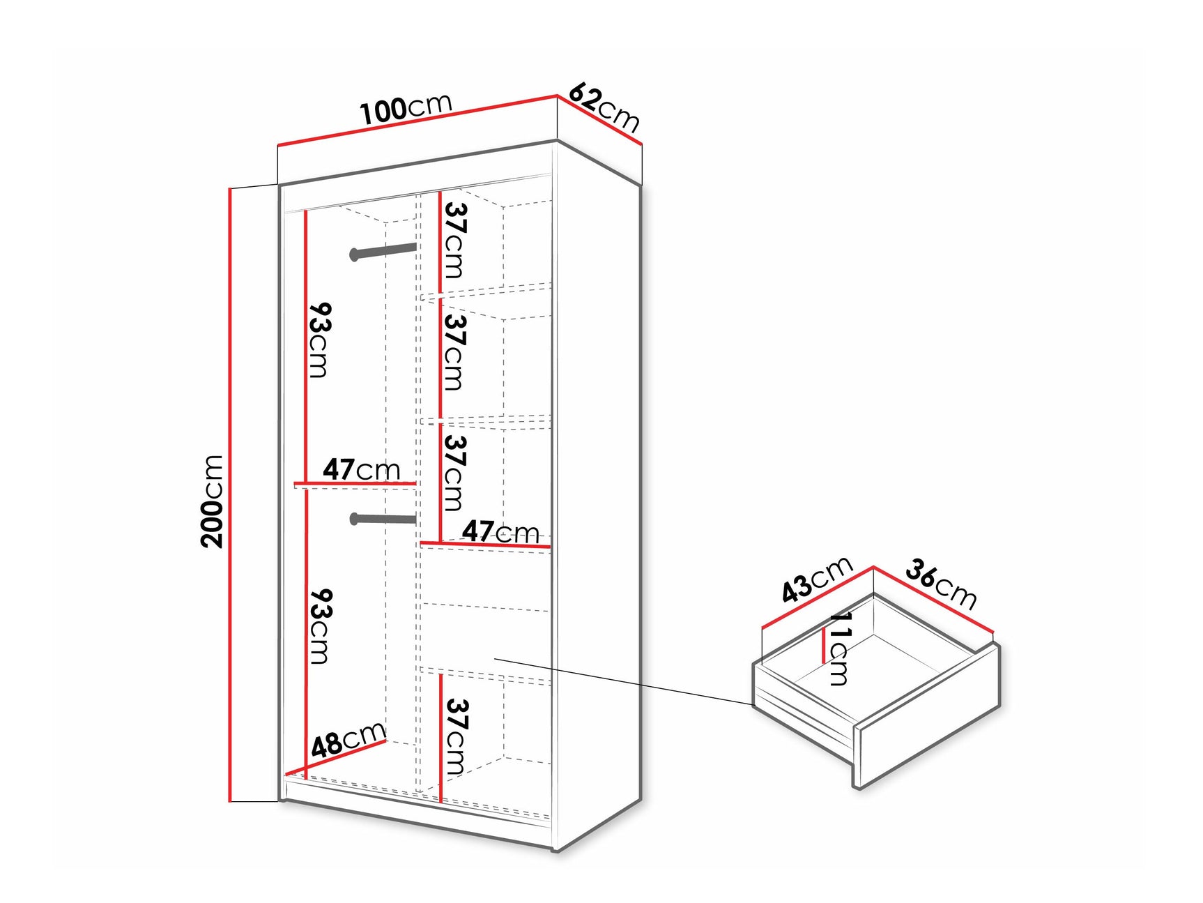Garderobeskab Hartford 575