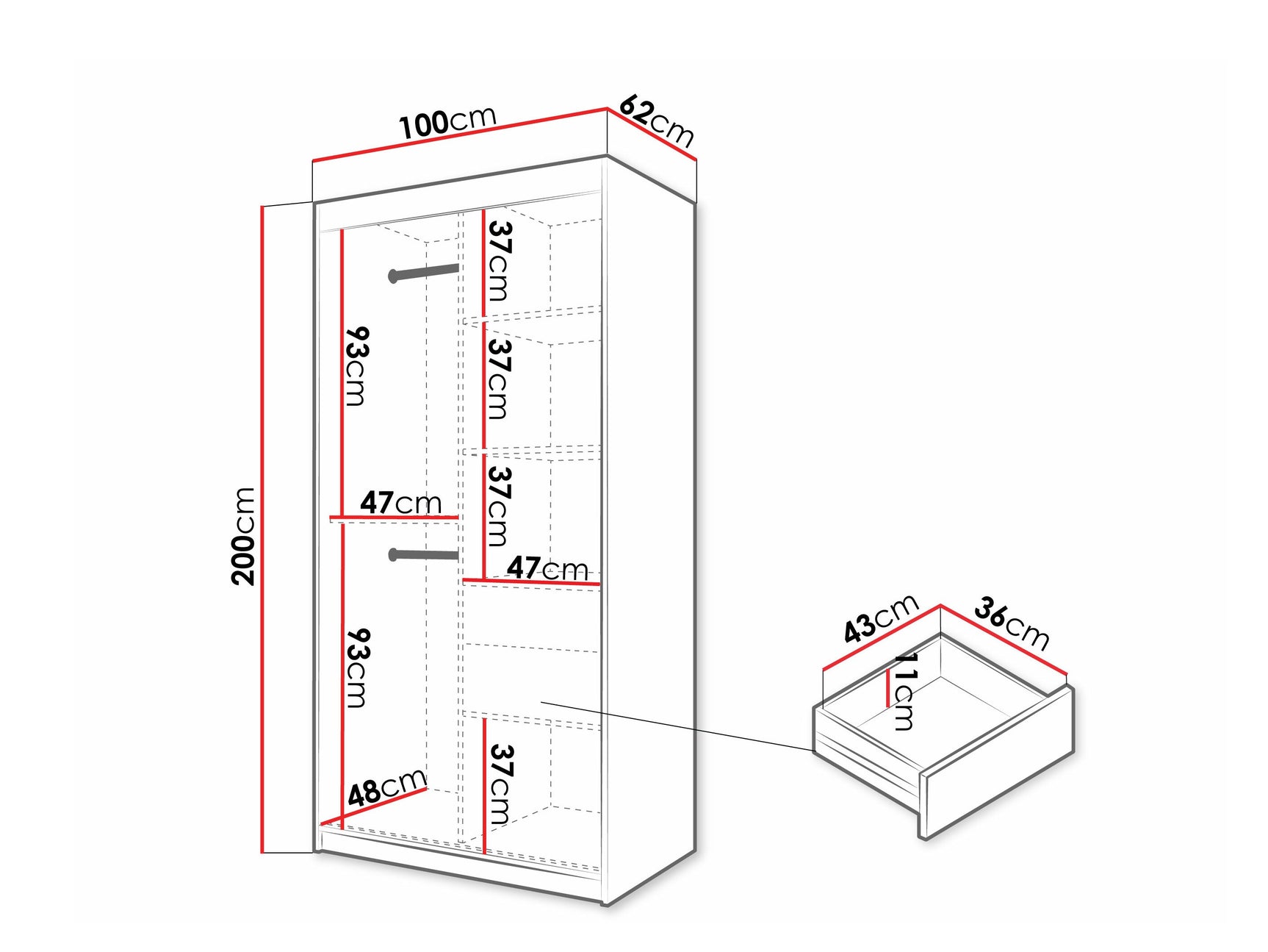 Garderobeskab Hartford 575
