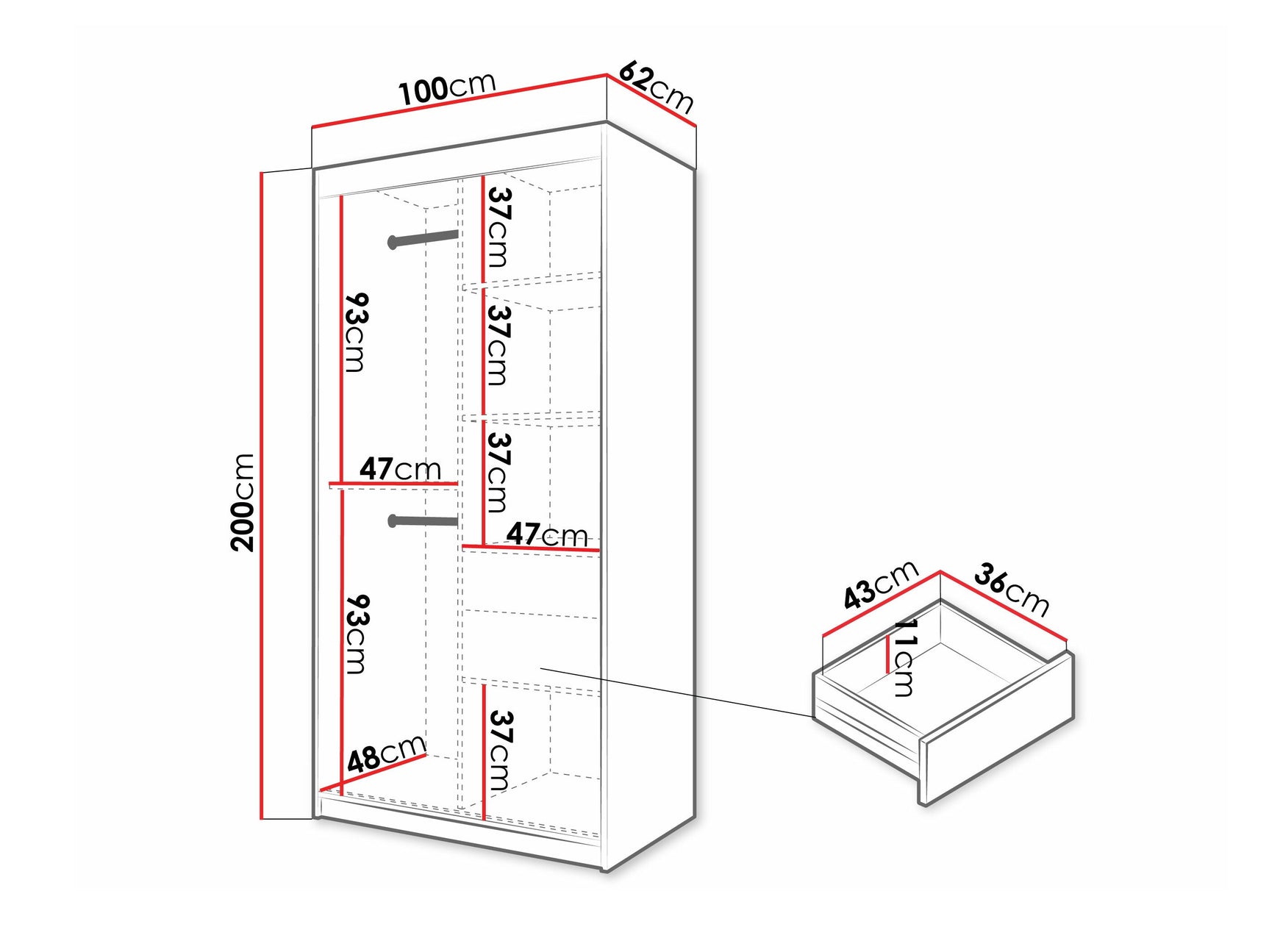 Garderobeskab Hartford 575