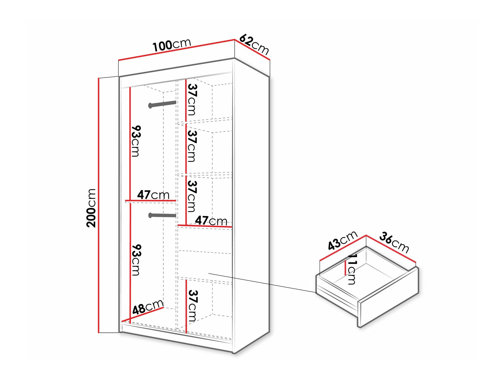 Garderobeskab Hartford 575