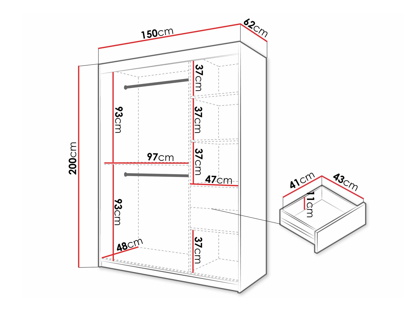 Garderobeskab Hartford 576