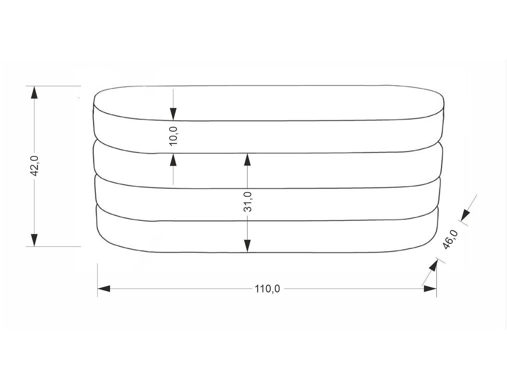 Polstret bænk Houston 2054