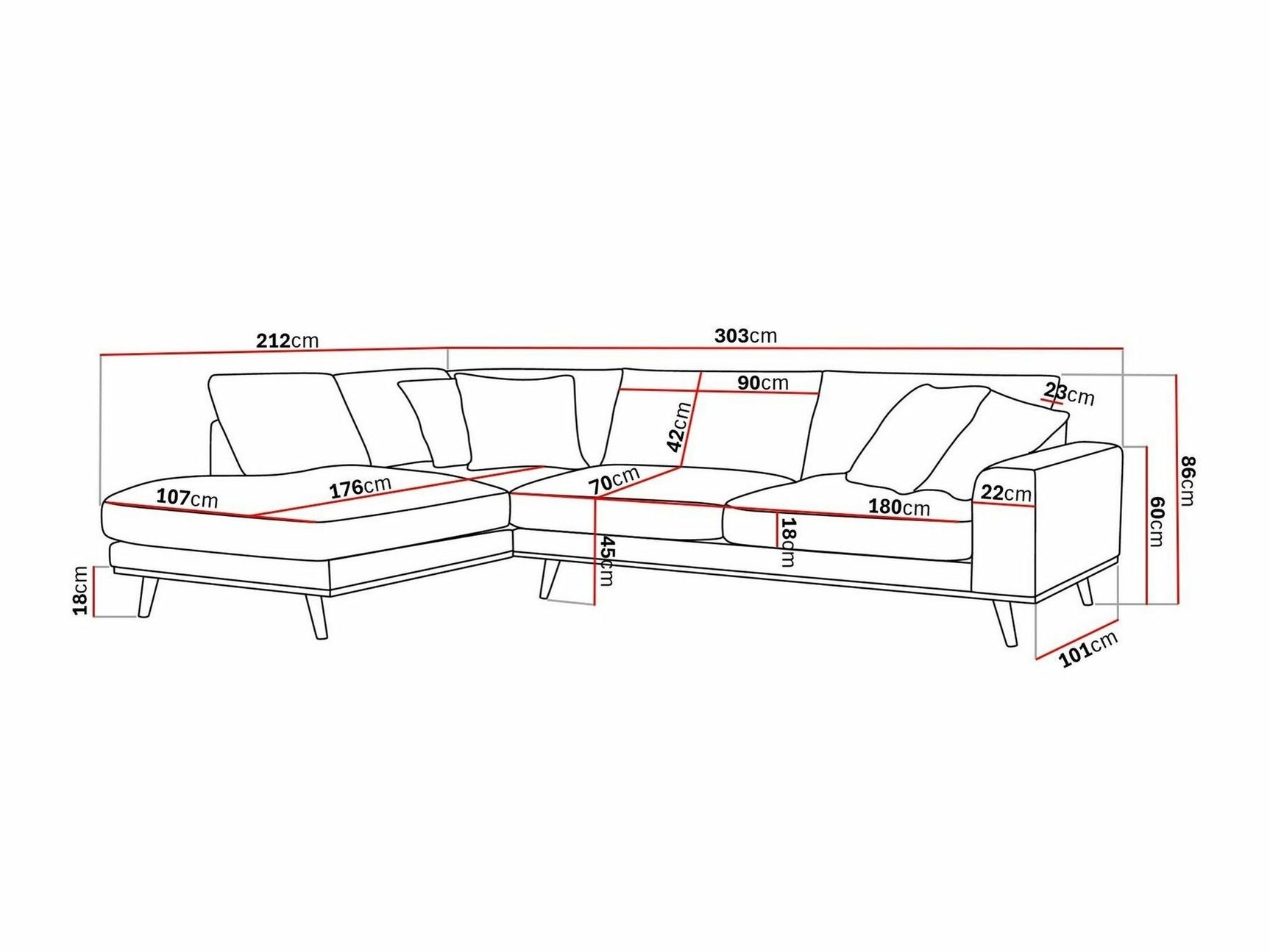 Hjørnesofa Seattle 218