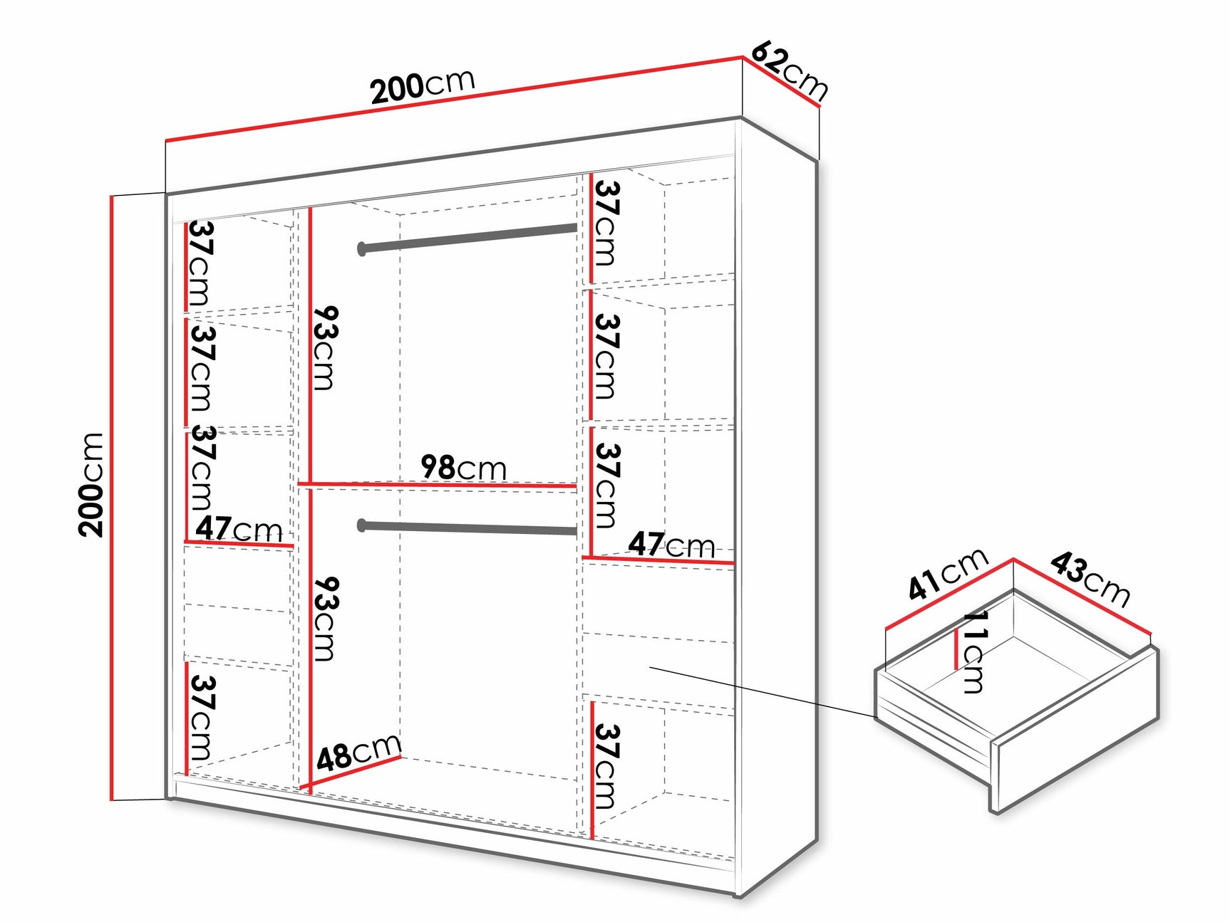 Garderobeskab Hartford 575