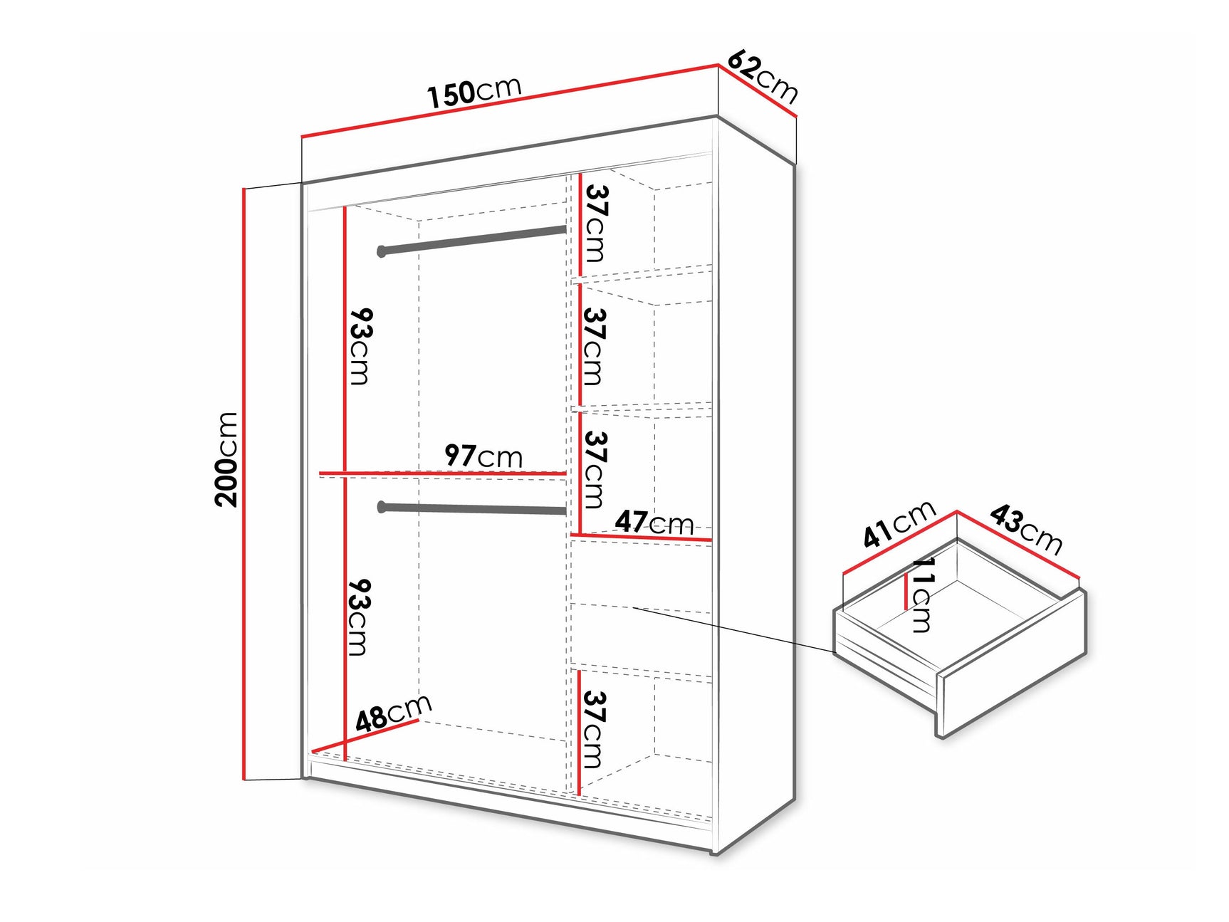 Garderobeskab Hartford 575