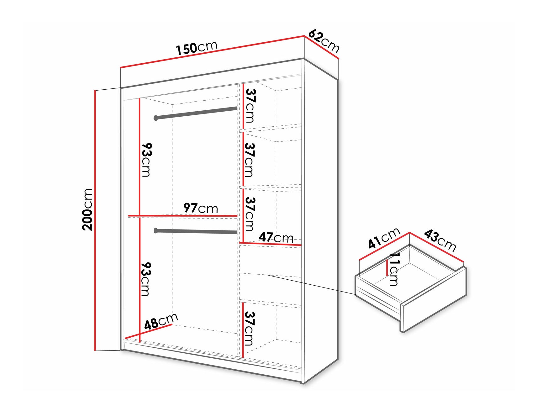 Garderobeskab Hartford 575