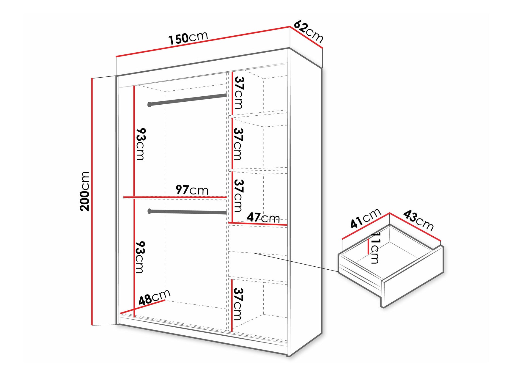Garderobeskab Hartford 575
