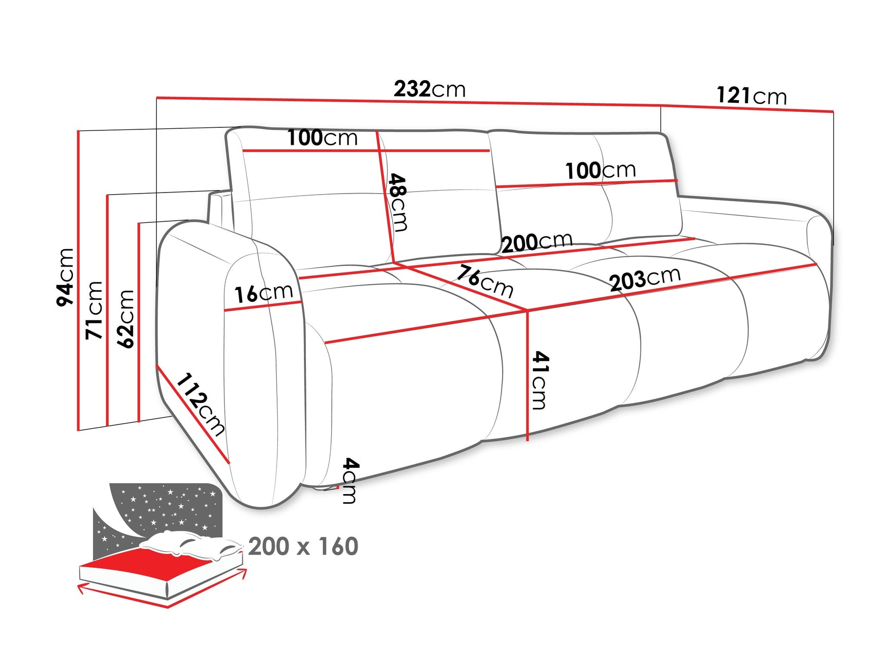 Sovesofa Clinton 100