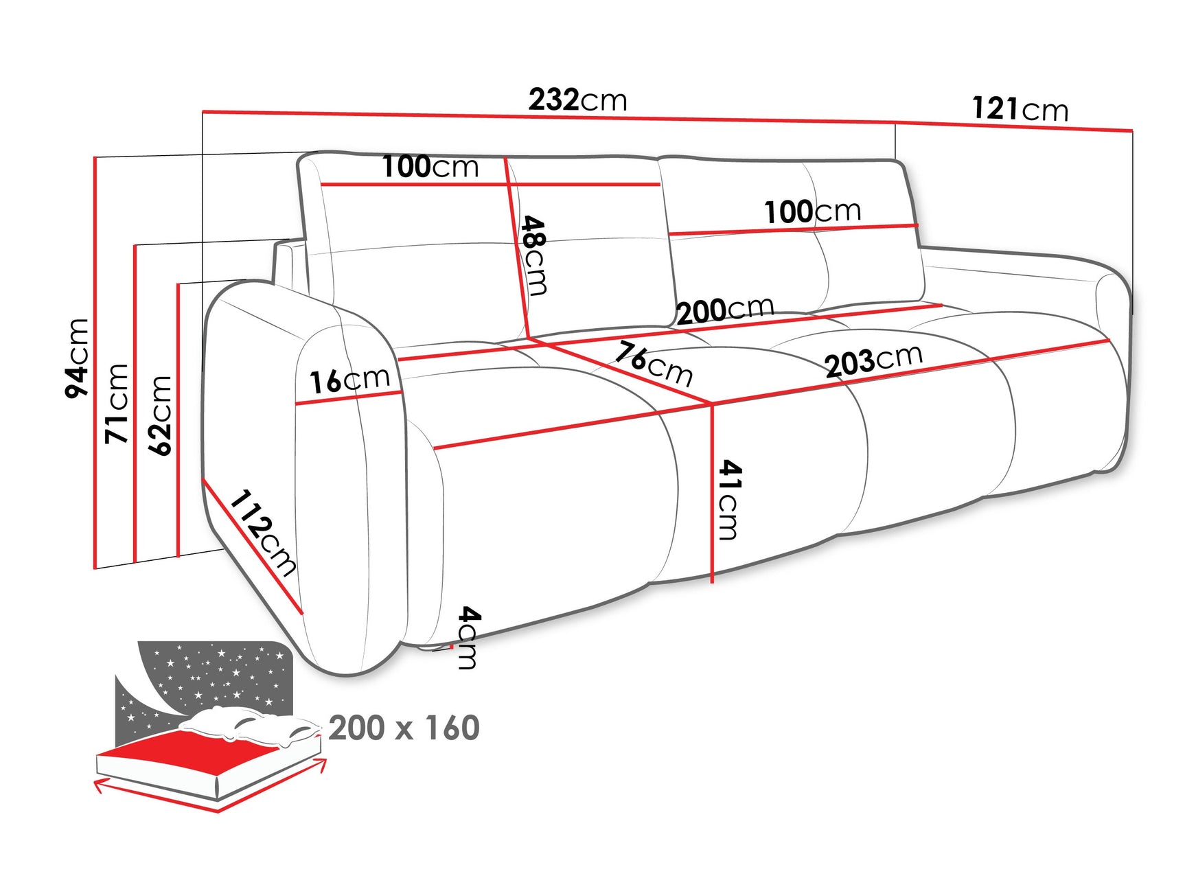 Sovesofa Clinton 100