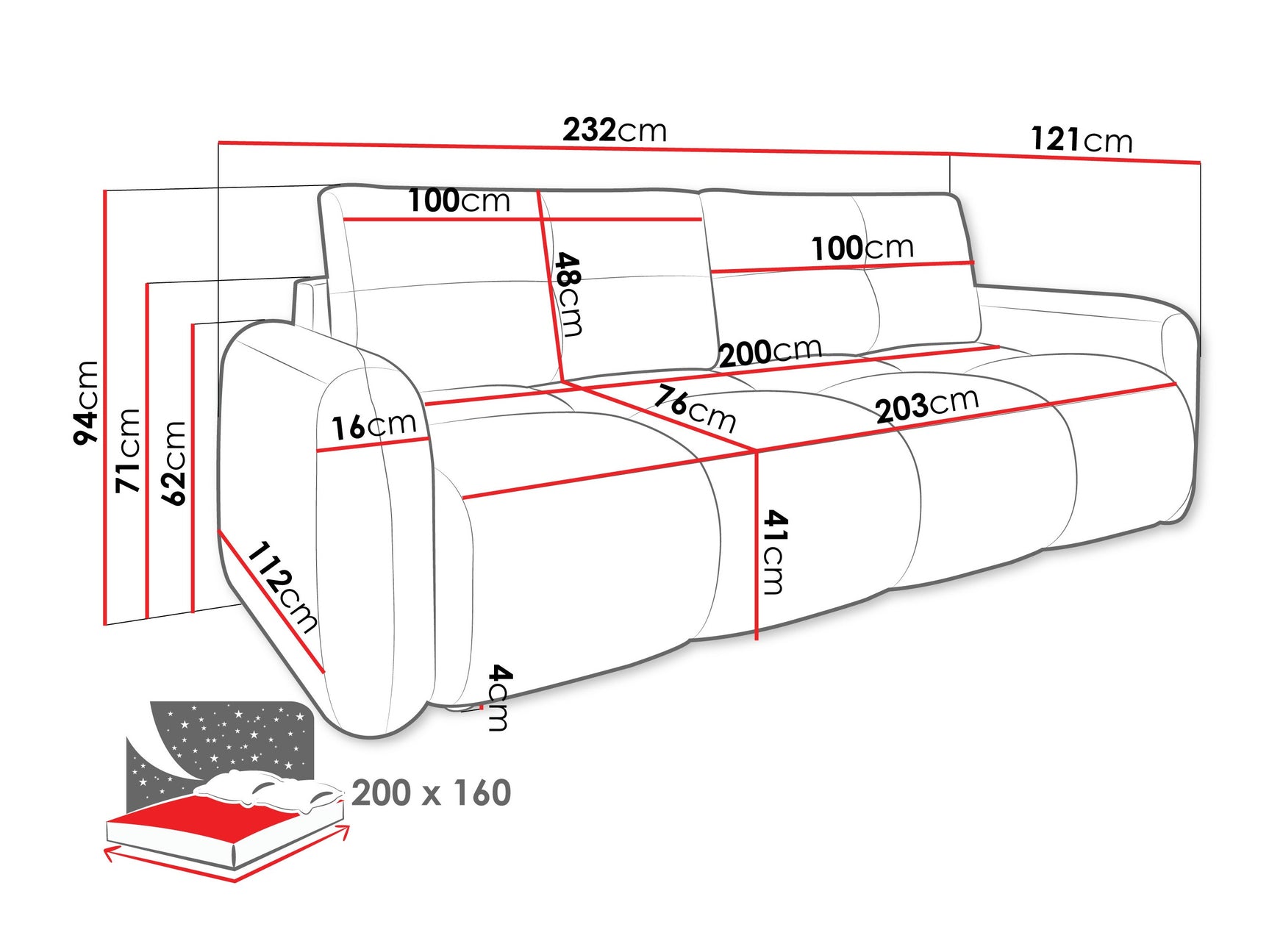 Sovesofa Clinton 100